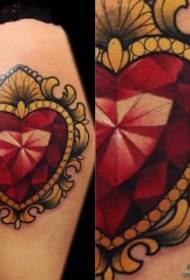 calf Europe diamond heart tattoo pattern