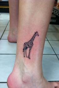 Gamba nera bella foto tatuaggio giraffa