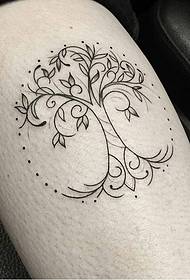 kalf klein vars boom eenvoudige lyn Tattoo patroon