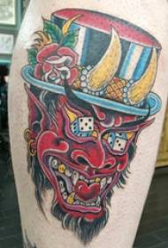 European and American calf tattoo boys shank hat and prajna tattoo pictures