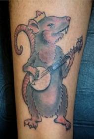 becerro de los muchachos en el gradiente pintado simple línea abstracta animales pequeños imagen del tatuaje del ratón
