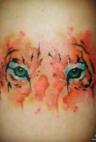 calf color tiger eyes splash ink tattoo pattern