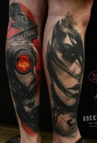 Picior noua culoare corp masca de tatuaj imagine de tatuaj