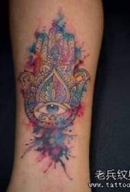 kalf Fatima hand splash inkt tattoo patroon