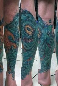Modeli shumëngjyrëshe i tatuazheve të bimëve misterioze në këmbë