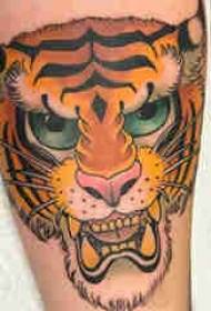 small animal tattoo male shank colored tiger tattoo picture