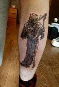 puer masculus tattoos Threicae imaginem vituli super calvariam et cerebrum nigrum