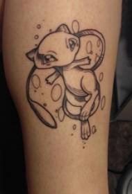 Tetování karikatura dívka tele na kreslený roztomilý tetování vzor