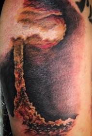 Beine erstaunliche bunte große Bombenexplosion Tattoo Bilder