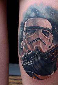 Leg color illustration style storm cavalry tattoo picture