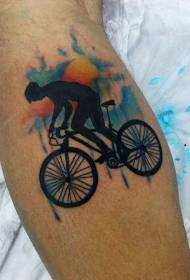 Color de pierna bicicleta paseo tatuaje foto