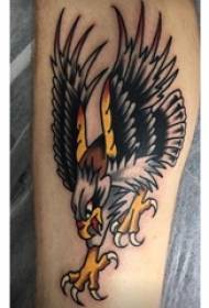 zēnu teļš, kas apgleznots uz gradienta vienkāršu līniju mazais ērglis Tetovējums bildes