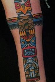 Legged old-fashioned color mysterious statue tattoo