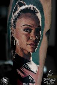 Been film vrouw held portret tattoo patroon