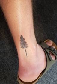 boys calf on black point thorn simple line plant pine tattoo picture
