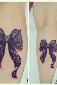 calf lace bow European and American tattoo pattern