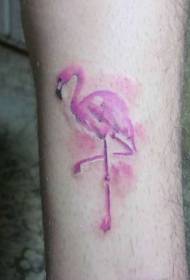 leg color simple homemade powder flamingo tattoo