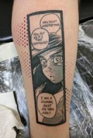 tattoo anime girl calf on anime tattoo picture