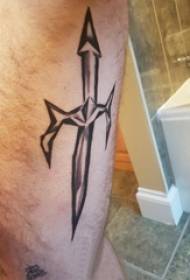 teľa symetrické tetovanie stopka na čiernom meči tetovanie obrázok