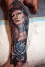 Picioare portret uimitor de femeie realistă Tatuaj
