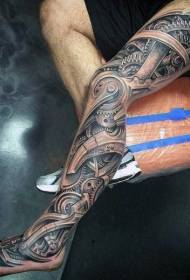 Realist model i mrekullueshëm i tatuazhit të plotë për këmbët