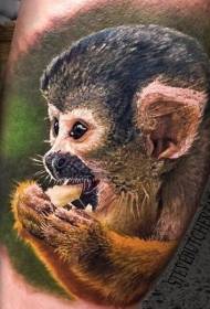 leg realistic reality Style funny monkey tattoo