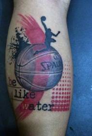 PS Bildveraarbechtung Software Stil Faarf Basketball Thema Tattoo