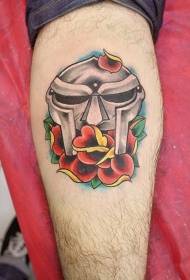 Дуго тетоважа кацига за самурајске шарене винтаге боје