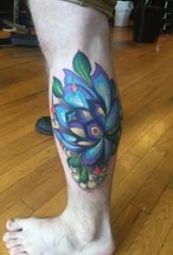 irodalmi virág tetoválás férfi szár felett művészet virág tetoválás kép 98871 - Tetoválás kígyó varázsló fiú borjú a kígyó tetoválás kép