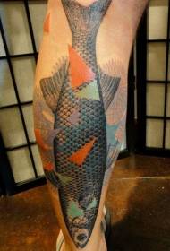 legg storskala farge blekksprut tatoveringsmønster