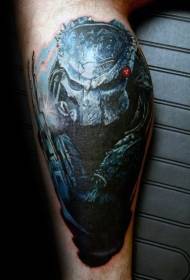 Modèle de tatouage de style de pierre de couleur de jambe