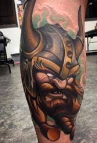 samurai tattoo muški krak na obojenoj slici samurajske tetovaže