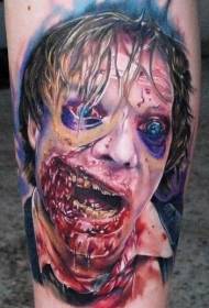 Нозете боја неверојатен хорор филм тетоважа со зомби