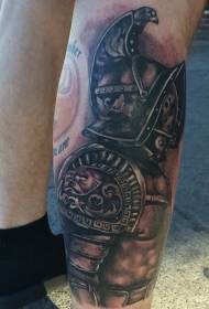 leg color realistic ancient gladiator tattoo picture