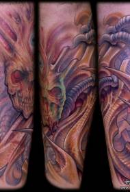 patró de tatuatge de monstre alienígena en color de vedell