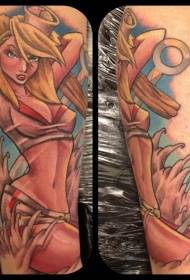legs junk style color seductive girl tattoo