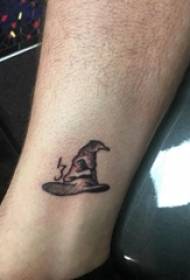 European calf tattoo male shank on the black hat tattoo picture