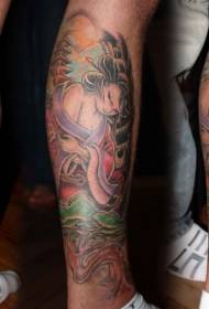 colore delle gambe modello di tatuaggio geisha tradizionale giapponese