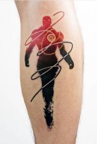 Colored mid-size men's tattoos on the legs