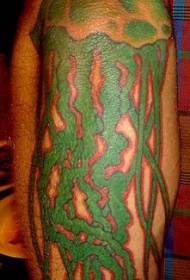 male leg color jellyfish tattoo picture