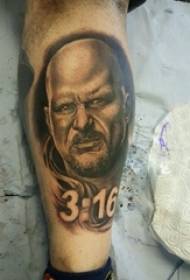 portret tattoo manlike studint kalf op it nûmer Tattoo karakter portret tattoo picture