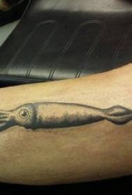 Laki-laki betis tato Eropa betis pada gambar tato cumi hitam