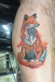 color fox tattoo male shank on colored fox tattoo picture