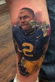 leg realism style color sports man tattoo