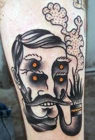 noha čierna fajčenie domáci muži tetovanie vzor