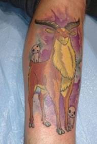 boys calves painted watercolor sketch creative cute animal tattoo pictures