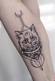 calf cat geometry small fresh Tattoo pattern