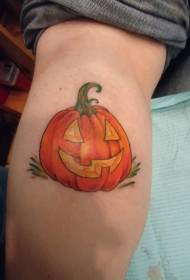Shoulder color simple design and pumpkin tattoo picture