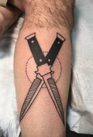 European dagger tattooed male calf on the black dagger tattoo picture