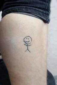calf symmetrical tattoo male shank on black cartoon character tattoo picture